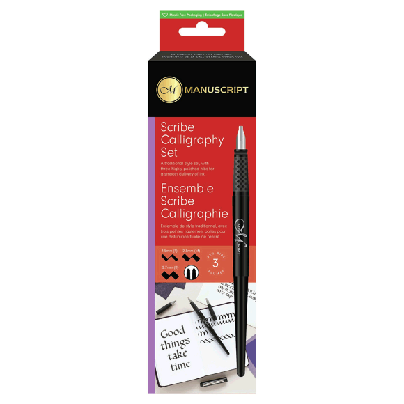 Набор для каллиграфии Scribe Calligraphy 3 Nib Set (ручка 3 пера конвертер картридж) Manuscript