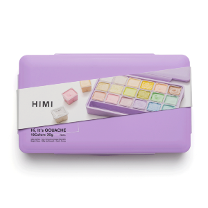 Набор гуашевых красок Jelly Cup 18×30мл Пастельные фиолетовый пластиковый пенал HIMI