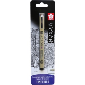 Линер PIGMA MICRON (0.1), 0,25мм черный в блистере, Sakura