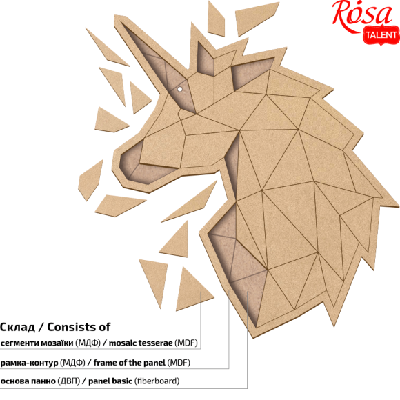 The basis for decorating the mosaic panel "Unicorn" 2 MDF 40x45cm ROSA TALENT