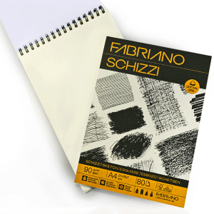 Альбом для эскизов на спирали Schizzi Sketch А4 90г/м2 80л 20% хлопок Fabriano