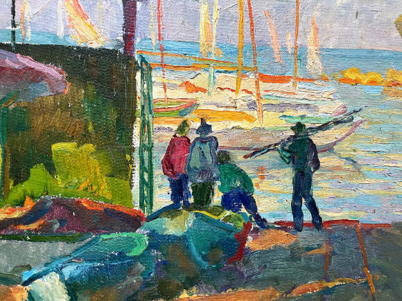Painting At the yacht club, Odessa, artist Pavlyuk Galina - sold Painting At the yacht club, Odessa, artist Pavlyuk Galina - sold