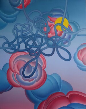 Картина Хмарна подорож колібрі, художник Адаміна Шнайдер