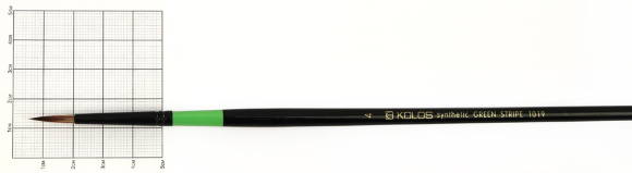 Кисть синтетика круглая Green stripe 1019 №2 длинная ручка KOLOS Кисть синтетика круглая Green stripe 1019 №2 длинная ручка KOLOS