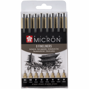 Набор линеров PIGMA MICRON 8 шт., черный Sakura