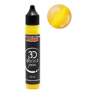 Контур Эффект 3Д жемчуг прозрачный Желтый 30 мл Pentart