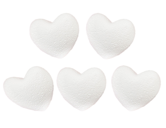 Набор пенопластовых сердец 8х3см 5шт Набор пенопластовых сердец 8х3см 5шт