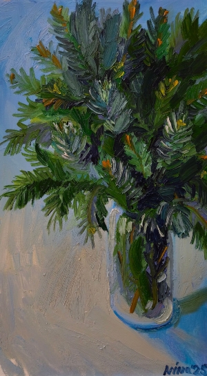Painting Spruce, artist Nina Lytvyn