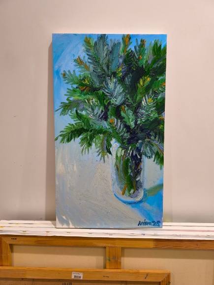 Painting Spruce, artist Nina Lytvyn