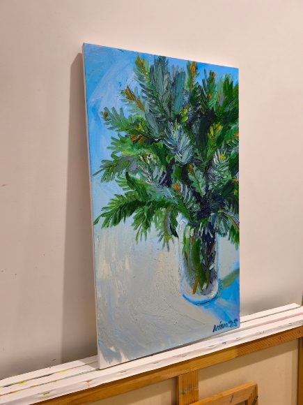Painting Spruce, artist Nina Lytvyn
