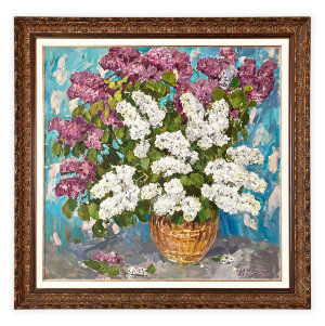 Painting Lilacs, artist Kokin Mikhail Painting Lilacs, artist Kokin Mikhail