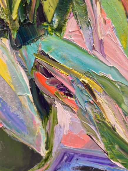Painting Tulips 5, artist Nina Lytvyn