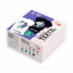 Набор красок для росписи ткани UNICORN 9×20мл пастельные цвета ROSA Talent