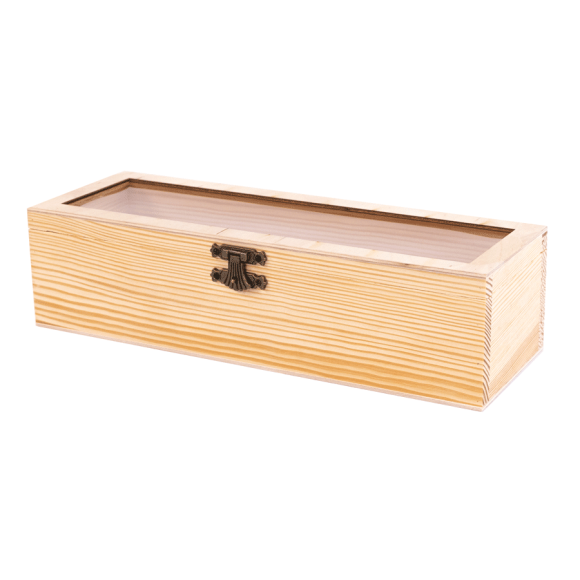 Wooden box with a lock and a transparent top, 30x10x8 cm, ROSA Talent