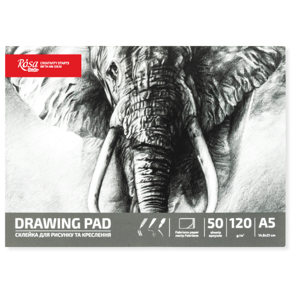 Склейка для рисунка Слон А4 (21[29,7 см) 120г/м2 50л ROSA Studio Склейка для рисунка Слон А4 (21[29,7 см) 120г/м2 50л ROSA Studio