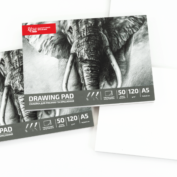 Склейка для рисунка Слон А4 (21[29,7 см) 120г/м2 50л ROSA Studio Склейка для рисунка Слон А4 (21[29,7 см) 120г/м2 50л ROSA Studio