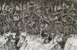 Painting Black Waters, artist Volodymyr Nosan