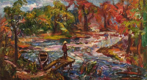 Painting Lone fisherman, artist Makarov Viktor