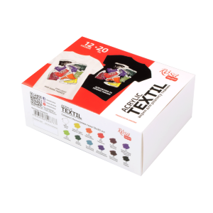 Набор красок для росписи ткани STYLE 12×20мл ROSA Talent