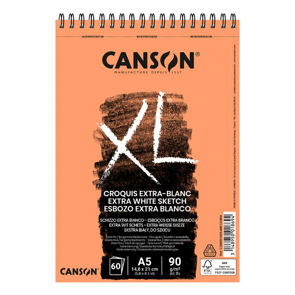 Альбом для эскизов на спирали XL EXTRA WHITЕ А4 (21х29,7см) 90г/м2 120л белый цвет Альбом для эскизов на спирали XL EXTRA WHITЕ А4 (21х29,7см) 90г/м2 120л белый цвет