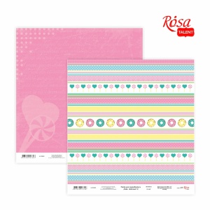 Бумага для скрапбукинга „Cake delicious“ 2 двухсторонняя 30,48х30,48см 200г/м2 ROSA TALENT