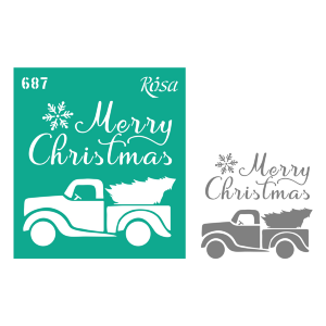 Трафарет многоразовый самоклеящийся №687 9×10см серия Новый год ROSA TALENT