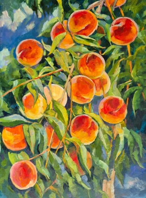 Painting The Peaches Have Ripened, artist Oksana Potemkina