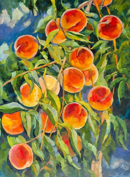 Painting The Peaches Have Ripened, artist Oksana Potemkina