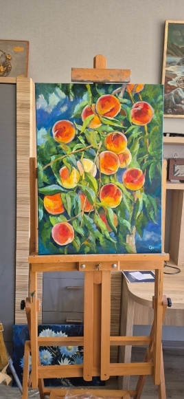 Painting The Peaches Have Ripened, artist Oksana Potemkina