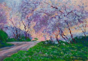 Painting Flower Sky, artist Elena Polovna-Vasilyeva