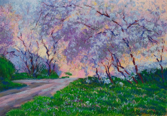 Painting Flower Sky, artist Elena Polovna-Vasilyeva Painting Flower Sky, artist Elena Polovna-Vasilyeva