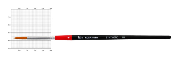 Кисть синтетика круглая 111 №0 ROSA Studio короткая ручка Кисть синтетика круглая 111 №0 ROSA Studio короткая ручка