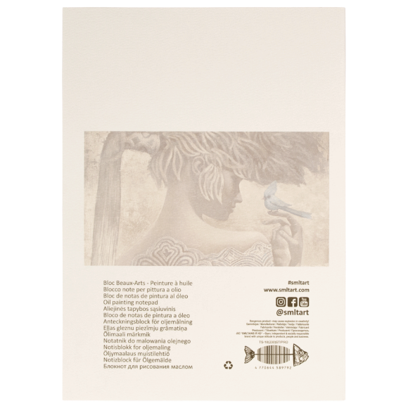 Блокнот для масла PRO CREATE 20х28см 230г/м2 10л белая льняная бумага SM-LT Art