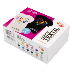 Набор красок для росписи тканей HEART 12×20мл ROSA Talent