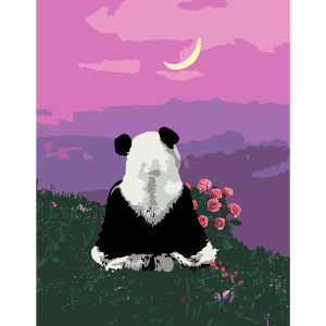 Картина по номерам „Cute Panda“ 35×45см в коробке ROSA START