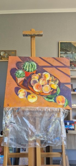 Painting Prickly and Velvety, artist Oksana Potomkina