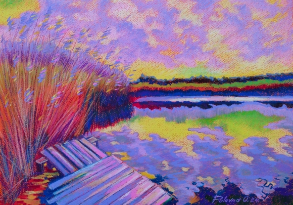 Painting Twilight, artist Elena Polovna-Vasilyeva