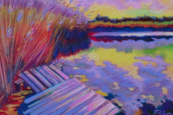 Painting Twilight, artist Elena Polovna-Vasilyeva