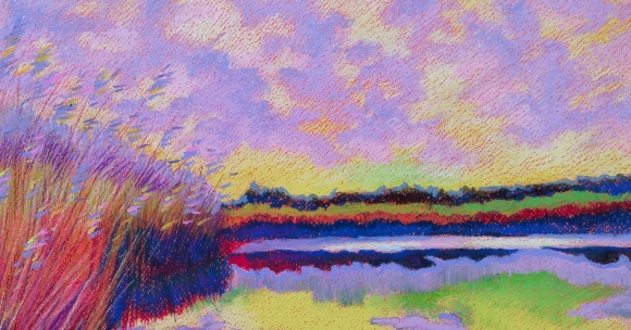 Painting Twilight, artist Elena Polovna-Vasilyeva