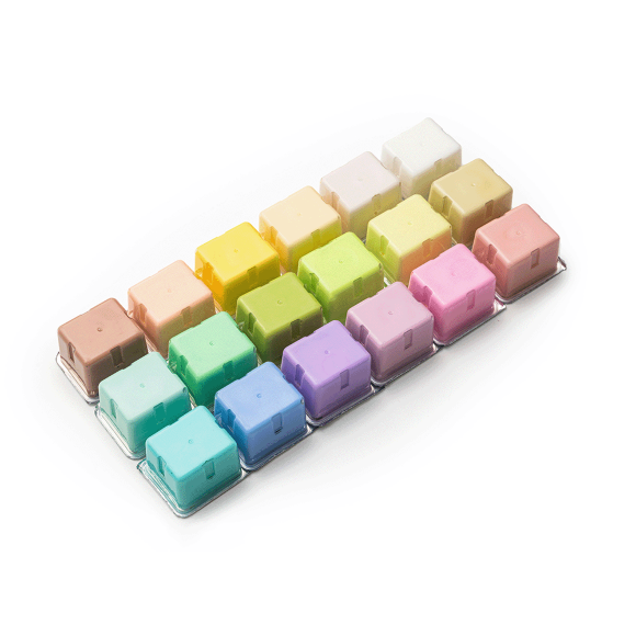 Набор красок гуашевых HIMI Jelly Cup 18x30 мл, пастельные, 3 кисти, фиолетовый пластиковый пенал