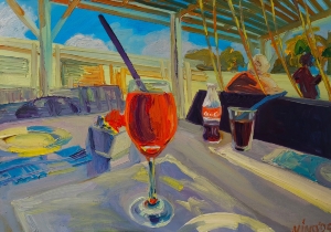 Painting Pomegranate Cocktail, artist Nina Lytvyn