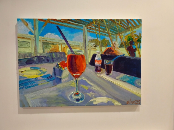 Painting Pomegranate Cocktail, artist Nina Lytvyn