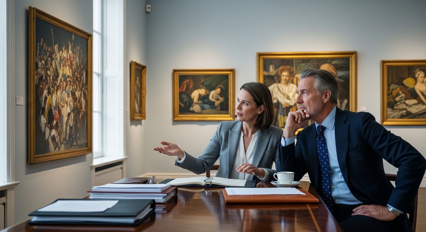 Экспертиза и обсуждение стоимости картины перед экспортом Консультация по продаже и вывозу картины в галерее