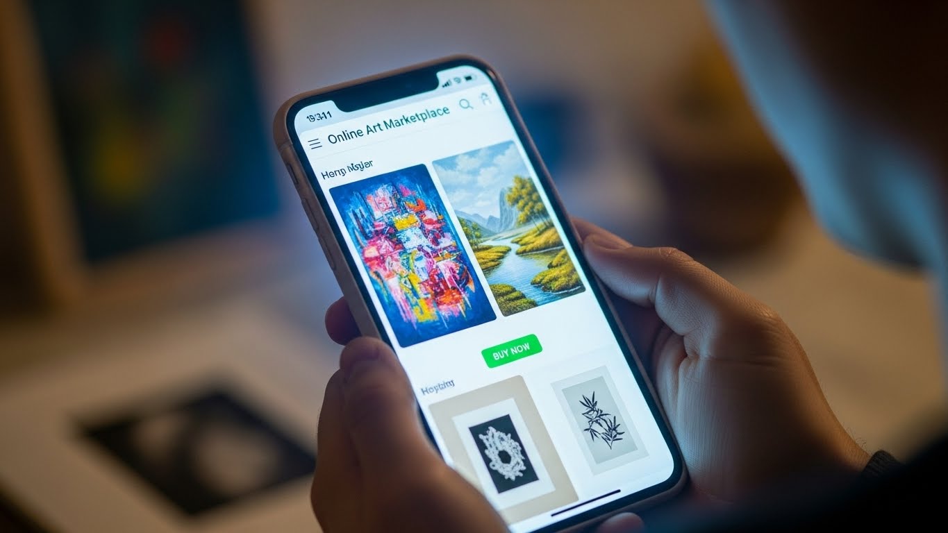 Online art marketplaces and international painting delivery Buying a painting online and arranging international art shipping